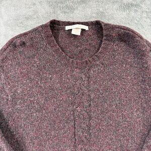 Perry Ellis Men’s 100% Lambswool Cableknit Sweater Maroon Wine Cozy Staple